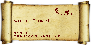 Kainer Arnold névjegykártya